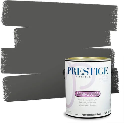 Miniatura 153 de PRESTIGE Paints - Pintura interior e imprimación en uno, 1 galón, cáscara de huevo, pimienta envejecida
