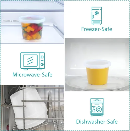 Miniatura 5 de OAKRIDGE PRODUCTS Contenedores de almacenamiento de alimentos Deli de lujo de 4 onzas diseñados para refrigerador y congelador (paquete de 50)