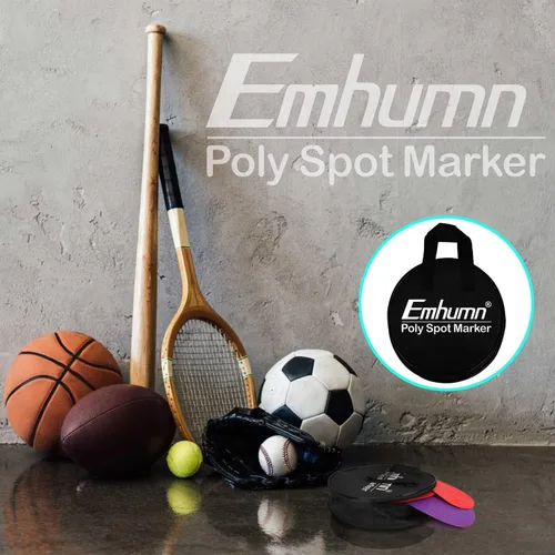 Miniatura 2 de Marcadores de punto Emhumn de 4 pulgadas y 9 pulgadas de polietileno para puntos de agilidad para entrenamiento en gimnasio/educación física, baile
