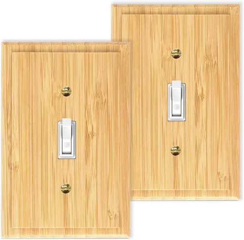Miniatura 23 de Cubiertas de salida de madera maciza, placa de interruptor de luz de 4.8 x 3.14 pulgadas, placas de interruptor de bambú y cubiertas de Placa