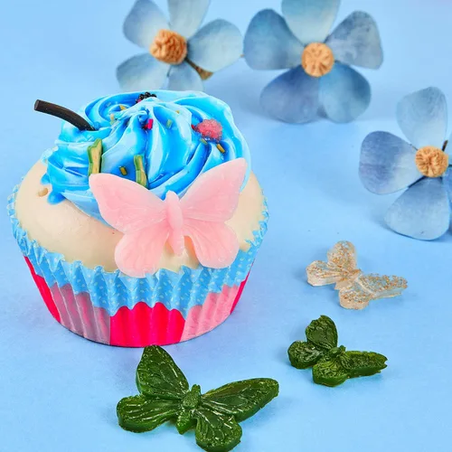 Miniatura 5 de Boao 2 moldes de silicona de mariposa, mini molde de fondant para hornear, herramienta de decoración de cupcakes, bandejas de chocolate