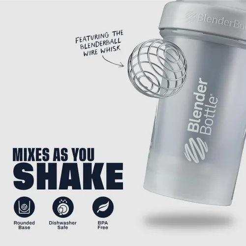 Miniatura 3 de BlenderBottle Classic V2 Botella Shaker Perfecta para Batidos de Proteínas y Pre-Entreno, 32 Onzas, Gris Guijarro Pebble Grey