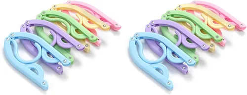 Miniatura 8 de 20 perchas de viaje con 12 clips, accesorios de viaje portátiles, perchas plegables para ropa, tendedero plegable para ropa de viaje, esenciales
