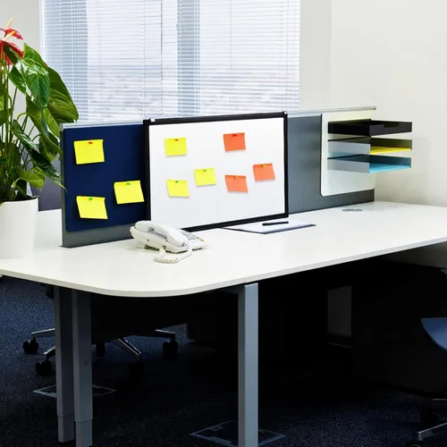 Miniatura 6 de Magnetic Cubicle Whiteboard Wall Mount Dry Erase Board Long Board Black Aluminum Frame Hook Mounting System(24"x20")