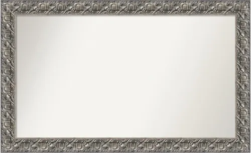 Miniatura 146 de Amanti Art Espejo de baño plateado para sobre fregadero, 26 x 26 pulgadas, espejo cuadrado de níquel pulido, marco de madera tradicional mediano, se