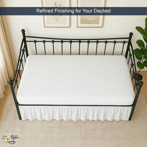 Miniatura 8 de Cottington Lane Falda para Cama Nido con Esquinas Divididas Tamaño Individual Falda de Cama con Volantes Fruncidos Recolectores de Polvo Caída de 16