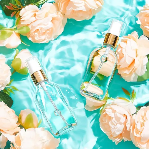 Miniatura 3 de Roshtia 30 unidades de botellas de spray de vidrio transparentes y vacías pequeñas, botellas rellenables reutilizables para perfume con rociador