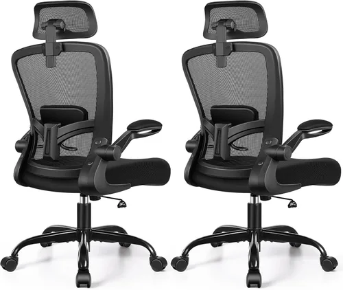 Miniatura 15 de FelixKing Silla de oficina, silla de escritorio con soporte lumbar ajustable, silla ergonómica para computadora con respaldo alto y reposabrazos