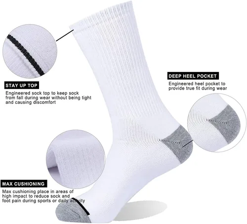 Miniatura 6 de EnerWear 10P Pack Unisex Cotton Moisture Wicking Cushion Crew Socks