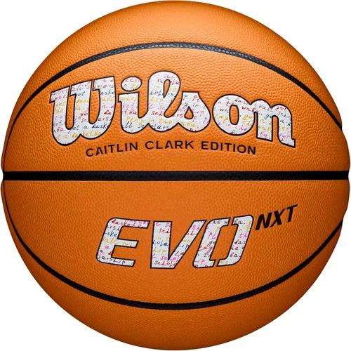 Miniatura 10 de Wilson NCAA Evo NXT Balones de Baloncesto Oficiales para Juegos en Interiores - Tamaños 6 y 7 Negro/Naranja