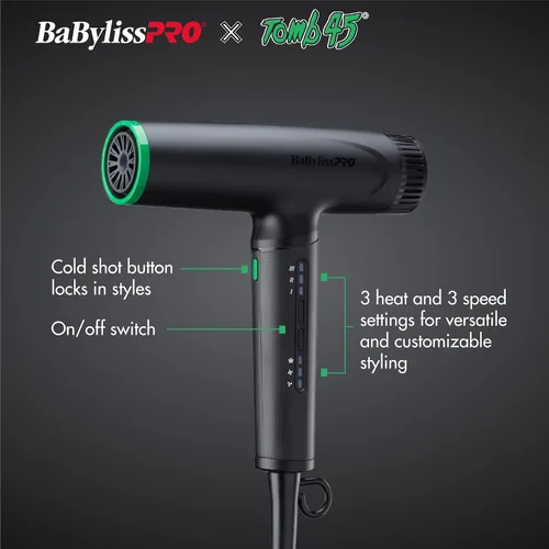 Miniatura 5 de BaBylissPRO Nano Titanium Limited Edition Profesional Nano Light Ionic Secador de pelo (Tomb45 Collection)