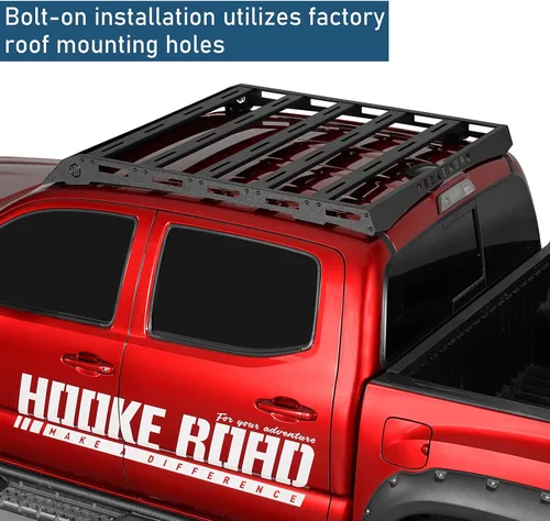 Miniatura 5 de Hooke Road portaequipajes para techo Tacoma Double Cab con cesta superior para almacenamiento de equipaje y carga para Toyota Tacoma 2ª y 3ª