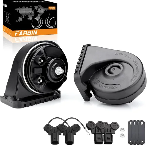 Miniatura 13 de FARBIN Bocina de Auto Compatible con Hyundai/Kia. Bocina de Auto Impermeable de 12V Fuerte de Tono Alto/Bajo Bocinas de Caracol Eléctricas