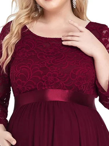 Miniatura 5 de Ever-Pretty Vestido de fiesta de maternidad de gasa con mangas para mujer, talla grande, 20797