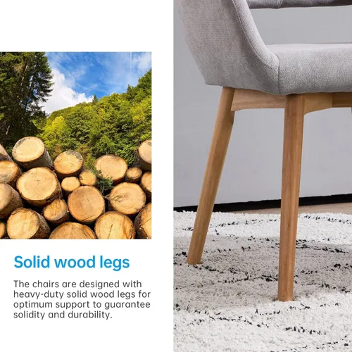Miniatura 5 de Sillas modernas para comedor con patas de madera maciza, para sala, comedor