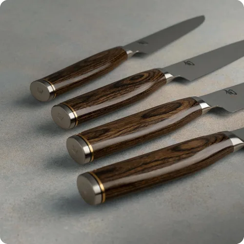 Miniatura 4 de Shun Premier - Juego de cuchillos para carne, 4 piezas, cuchillos de 5 pulgadas, juego de cuchillos japoneses hechos a mano, núcleo VG-MAX
