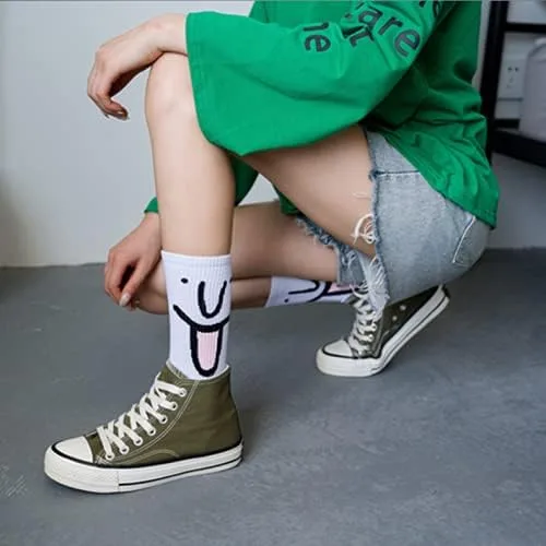 Miniatura 4 de MORSNE Divertidos calcetines novedosos de algodón, bonitos y coloridos para mujeres y hombres, regalos acogedores, juego de 10 pares, Multicolor