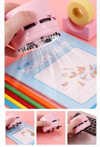 Miniatura 5 de Juego de sacapuntas eléctrico, caja de regalo, aspiradora de escritorio, borrador eléctrico con hoja de repuesto, borrador, sacapuntas automático a
