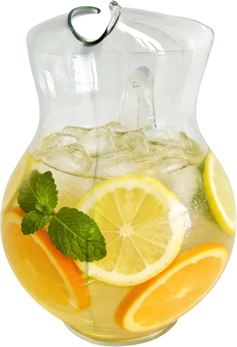 Libbey Acapulco - Juego de 2 jarras de vidrio grandes de 89 onzas, claras, altas jarras de vidrio de burbujas con asa, modernas jarras de bebidas