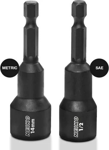 Miniatura 3 de NEIKO 10250A Juego de destornilladores de tuercas hexagonales magnéticas de impacto, juego de brocas de 12 piezas para taladro, acero Cr-V, vástago