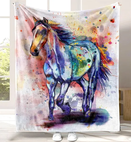 Miniatura 9 de Manta de cabra, regalos para niñas y niños, bonita manta colorida para sofá, manta de franela con animales, regalos de cumpleaños, 40 x 50 pulgadas