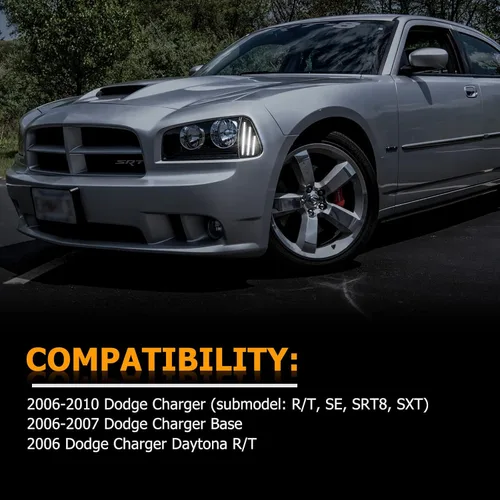Miniatura 2 de Gempro Luces LED de señalización lateral delantera para Dodge Charger 2006 2007 2008 2009 2010, lámparas de señal de giro de esquina, 2 piezas LED
