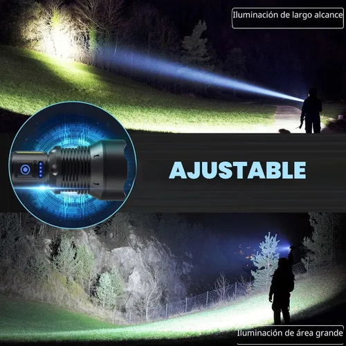 Miniatura 3 de Cinlinso Linternas Recargables de Alto Lúmenes, 99,000 Lúmenes Linterna LED Súper Brillante, Linterna con 7 Modos, IPX6 Impermeable, Linterna