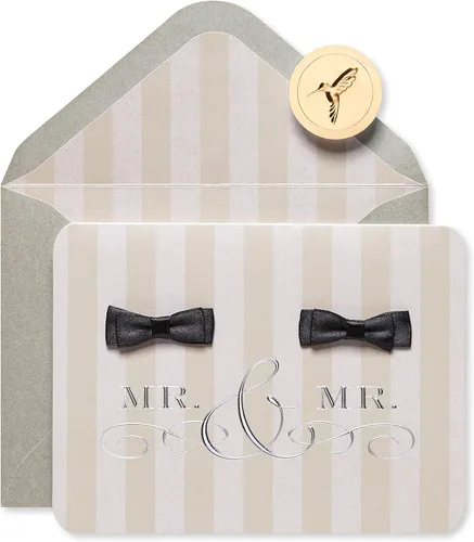 Miniatura 4 de Papyrus Tarjeta de boda LGBTQIA+ para novios (comienzos increíbles)