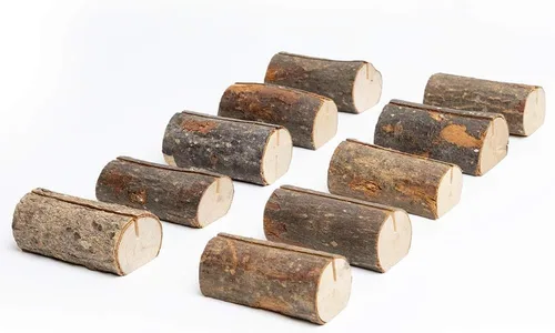 10pcs madera natural lugar titular de la tarjeta de madera de registro de madera titulares de números madera (10pcs largo)