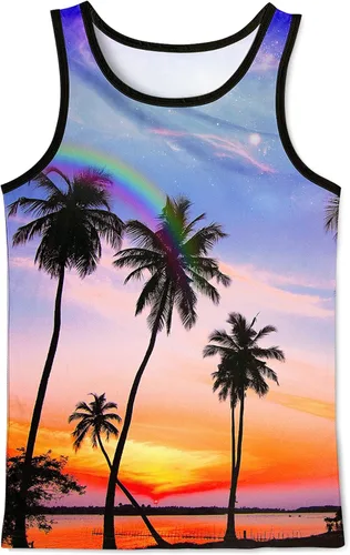 Asylvain Camisetas sin mangas 3D para hombres y mujeres, diseño genial, camisetas sin mangas, camisetas de verano