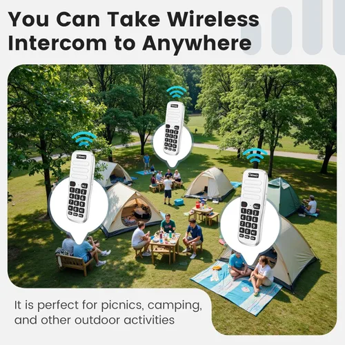 Miniatura 6 de Intercomunicadores inalámbricos para el hogar, 1 milla de largo alcance para la oficina de negocios, sistema de comunicación de habitación a