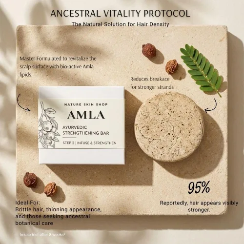 Miniatura 3 de Nature Skin Shop Barra de champú Amla, fórmula ayurvédica para el crecimiento y la fuerza del cabello, con Shikakai para un cabello más completo