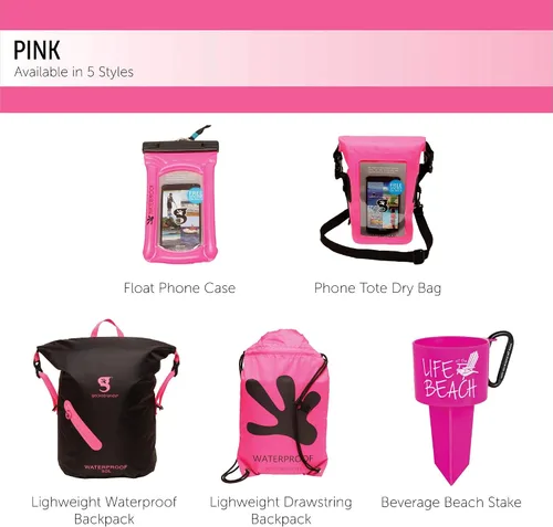 Miniatura 4 de geckobrands Mochila impermeable de 30 litros, Negro Rosa, 30 L, Mochila impermeable 30l