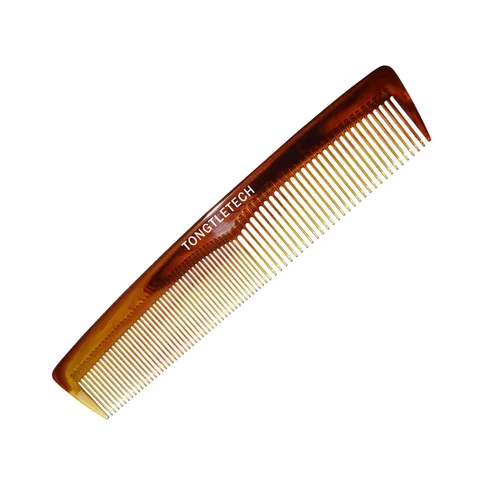 Miniatura 4 de Peine de peluquería profesional Master Barber y Salon Antiestático Resistente al Calor Peine Fuerte y Duradero, Dientes Medianos y Finos en Ámbar