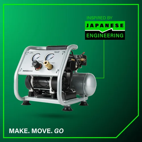 Miniatura 15 de Metabo HPT Compresor de aire silencioso, compresor de aire portátil sin aceite de 1 galón, funcionamiento ultrasilencioso a 59 dB, acoplador rápido