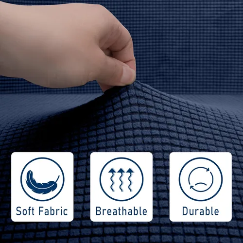 Miniatura 5 de Tlswshsy Cojines de comedor para autocaravana, fundas elásticas para asiento de sofá, protector de muebles de sofá biplaza lavable para Azul