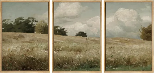 Miniatura 19 de SIGNWIN Lienzo enmarcado para pared, juego de arte de puesta de sol, horizonte, cielo, paisaje, fotografía, arte moderno, paisaje, relajante