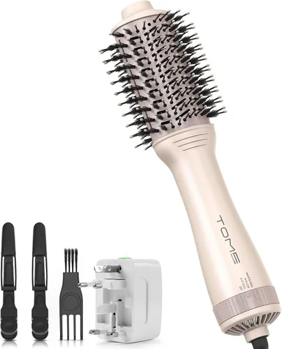 Miniatura 16 de Cepillo secador de pelo, cepillo secador de pelo de 1200 W en uno, cepillo de aire caliente redondo de 1.772 in para volumen y golpes suaves, doble
