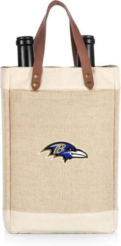 Miniatura 37 de PICNIC TIME NFL Pinot - Jute 2 Bottle Insulated Wine Bag - Wine Tote Bag - Wine Gift Bag, (Beige)