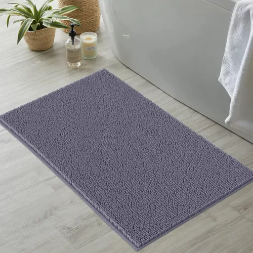 Miniatura 52 de LuxUrux Tapete de microfibra afelpada, de felpilla extrasuave, pelo largo de 1 pulgada, muy absorbente, para baño o ducha, lavar y secar a máquina