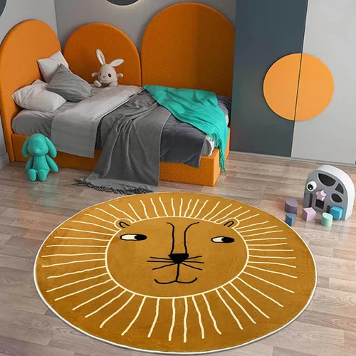 Miniatura 2 de USTIDE Alfombra de juego grande de león de 5.2 pies, alfombra de aprendizaje súper suave del alfabeto, alfombra redonda antideslizante