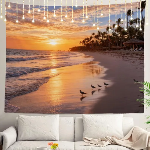 Miniatura 39 de Shrahala Tapiz de pared con paisaje de lago de otoño, bosque amarillo, para colgar en la pared, tapiz grande, decoración de fibra de poliéster