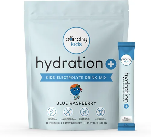 Miniatura 10 de Hydration+ - Mezcla de bebida de electrolitos para niños, cero azúcar, apoyo inmunológico y óseo con vitamina D, zinc y K2, cuchara de polvo