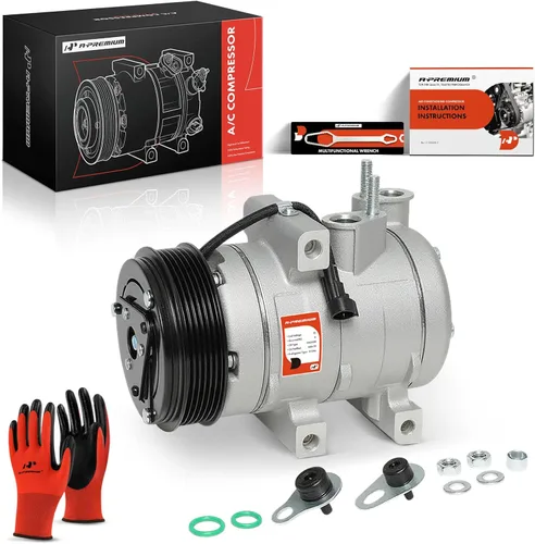 A-Premium Compresor de aire acondicionado con embrague compatible con Ford Explorer 2006-2010, Crown Victoria 2006-2011 y Lincoln Town Car 2006-2011