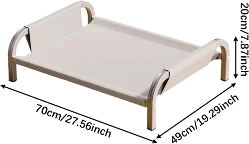 Miniatura 2 de Elevated Pet Bed Raised Cat Dog Bed Sturdy Breathable Portable Comfortable Cot Pet Hammock for Indoor Cats Puppy Kitten Green M- Gray L