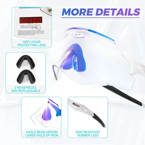 Miniatura 4 de SCVCN Gafas de sol de ciclismo fotocromáticas para hombres y mujeres, gafas de sol deportivas HD MTB para montar en bicicleta de montaña