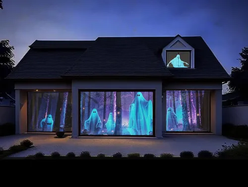 Miniatura 3 de Pantalla de proyección trasera holográfica de 100 pulgadas – Pantalla portátil plegable de doble cara antiarrugas para Halloween, Navidad, noches