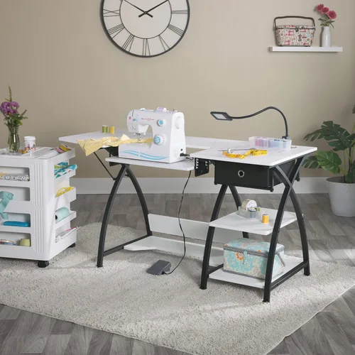 Miniatura 2 de Sew Ready Comet Plus - Mesa de costura artesanal, 56.75 x 23.5 pulgadas, tamaño total de plataforma con rejilla de corte de tela precisa y cajón