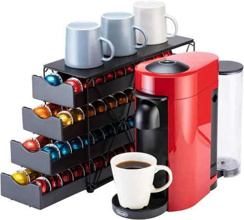 FlagShip Soporte para cápsulas Nespresso Vertuo (4 niveles (capacidad de 80 cápsulas)
