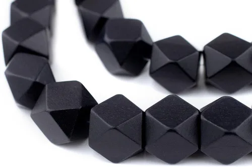 Miniatura 6 de TheBeadChest - Cuentas de madera de cubo sin esquinas azul azul: cuentas orgánicas naturales de corte de diamante de 0.787 in para la fabricación